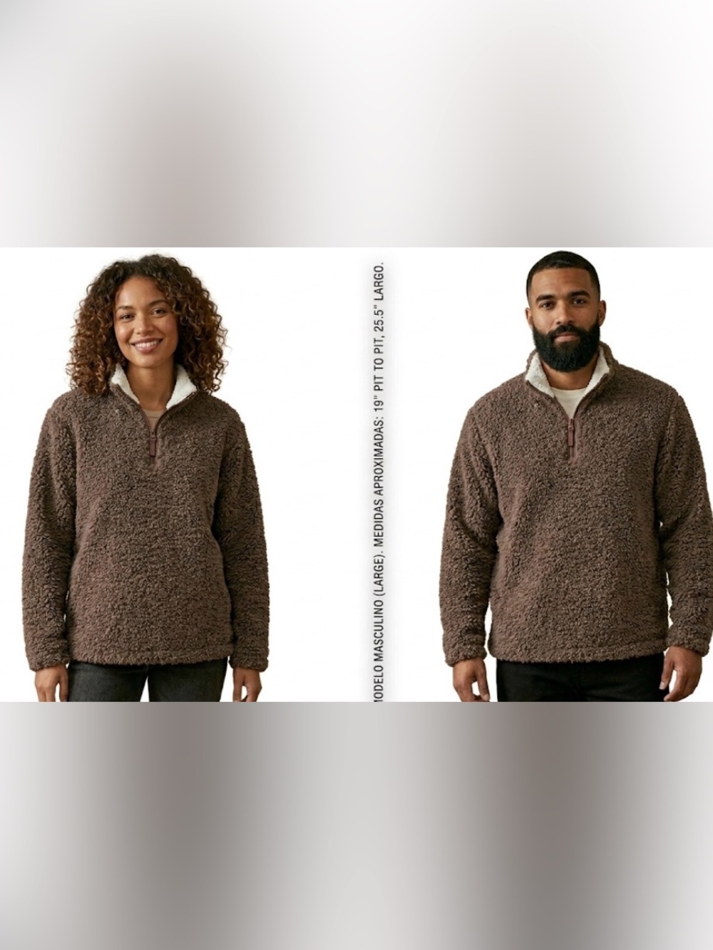 True Grit Sherpa Fleece Quarter Zip Pullover Unisex L Excellent(C48)